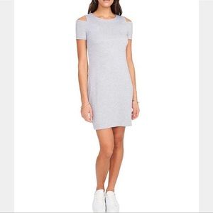 1. State Knit Dress Womens Size XS NWT Heather Gray Cold Shoulder Lined